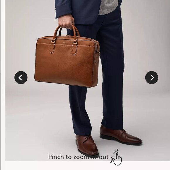 Fossil Brown Asher Messenger Bag or briefcase with Cow leather for Men - Picture 1 of 11